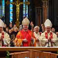 V. l.: Bischof em. Maximilian Aichern, Bischof Manfred Scheuer und Bischof em. Ludwig Schwarz am Fest Maria Empfängnis | 8. Dezember 2016, Linzer Mariendom